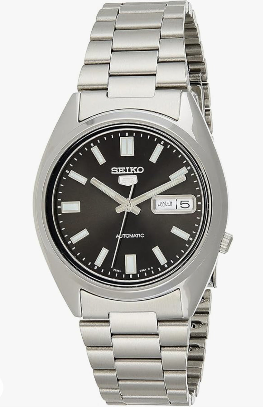 S29) SEIKO Automatic Watch for Men 5-7S Collection - with Day/Date Calendar, Luminous Hands, Stainless Steel Case & Bracelet