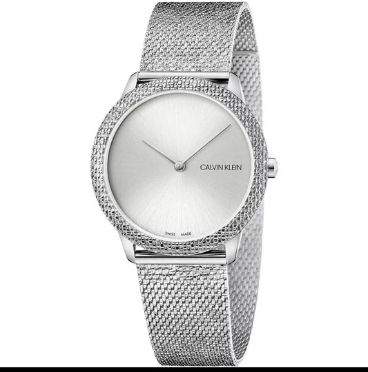 Ck1) Womens Wristwatch CK CALVIN KLEIN MINIMAL K3M22T26 Stainless Steel Mesh