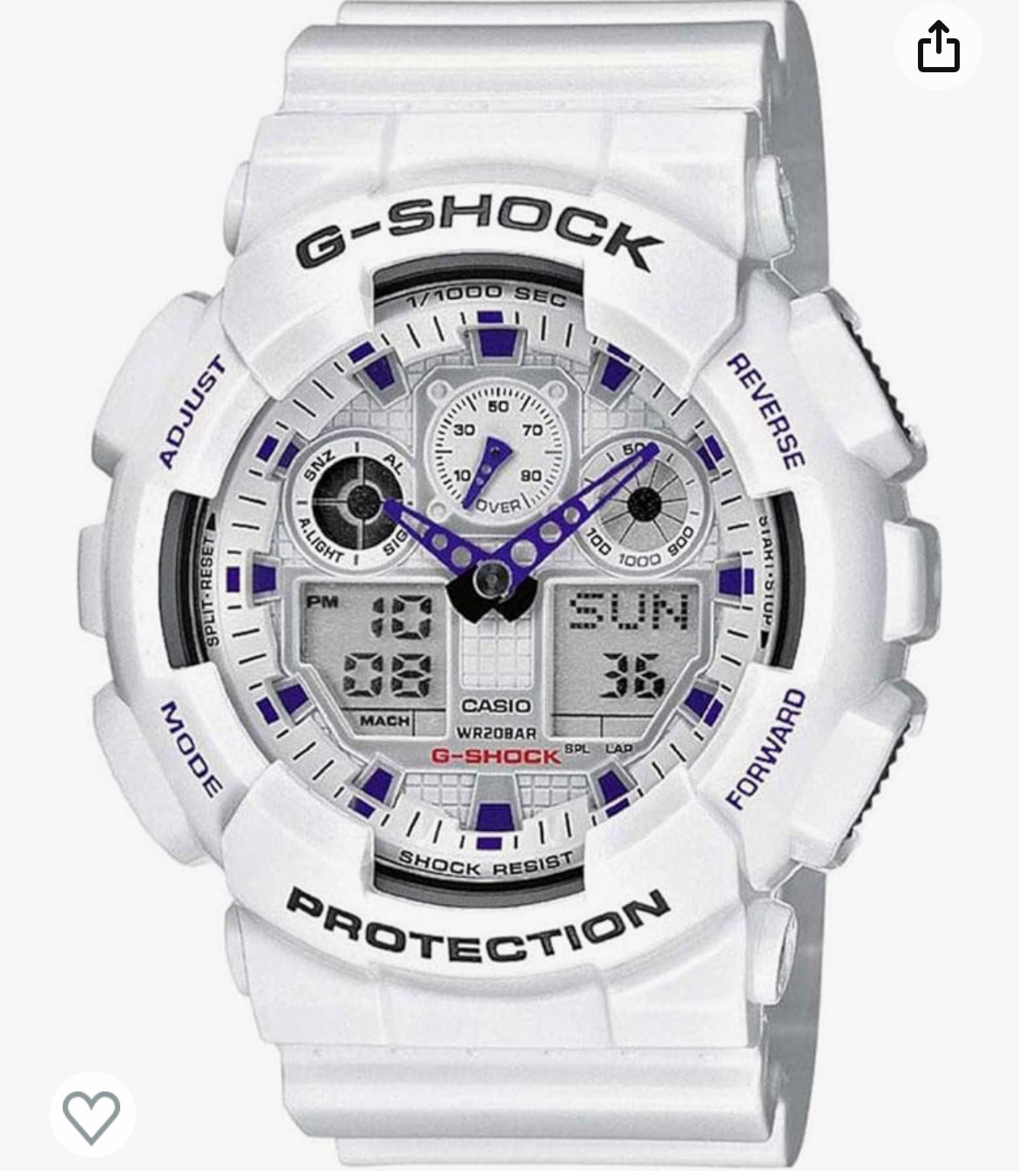 A14) G-Shock Ga100 Casual Digital Watch white