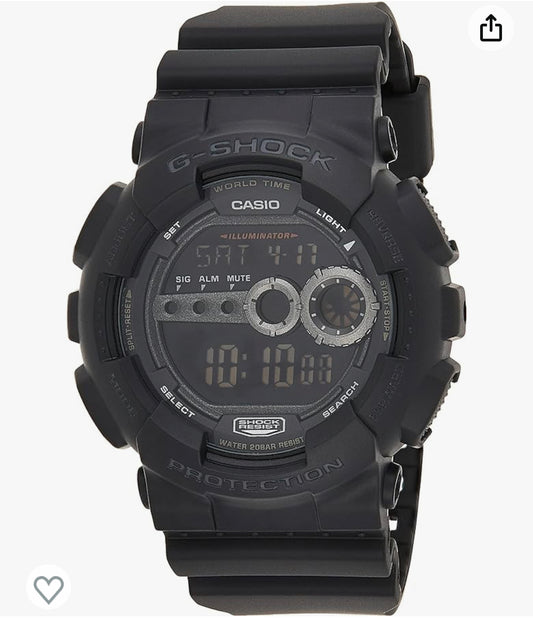 A15) Casio Men's GD100-1BCR G-Shock X-Large Black Multi-Functional Digital Sport Watch