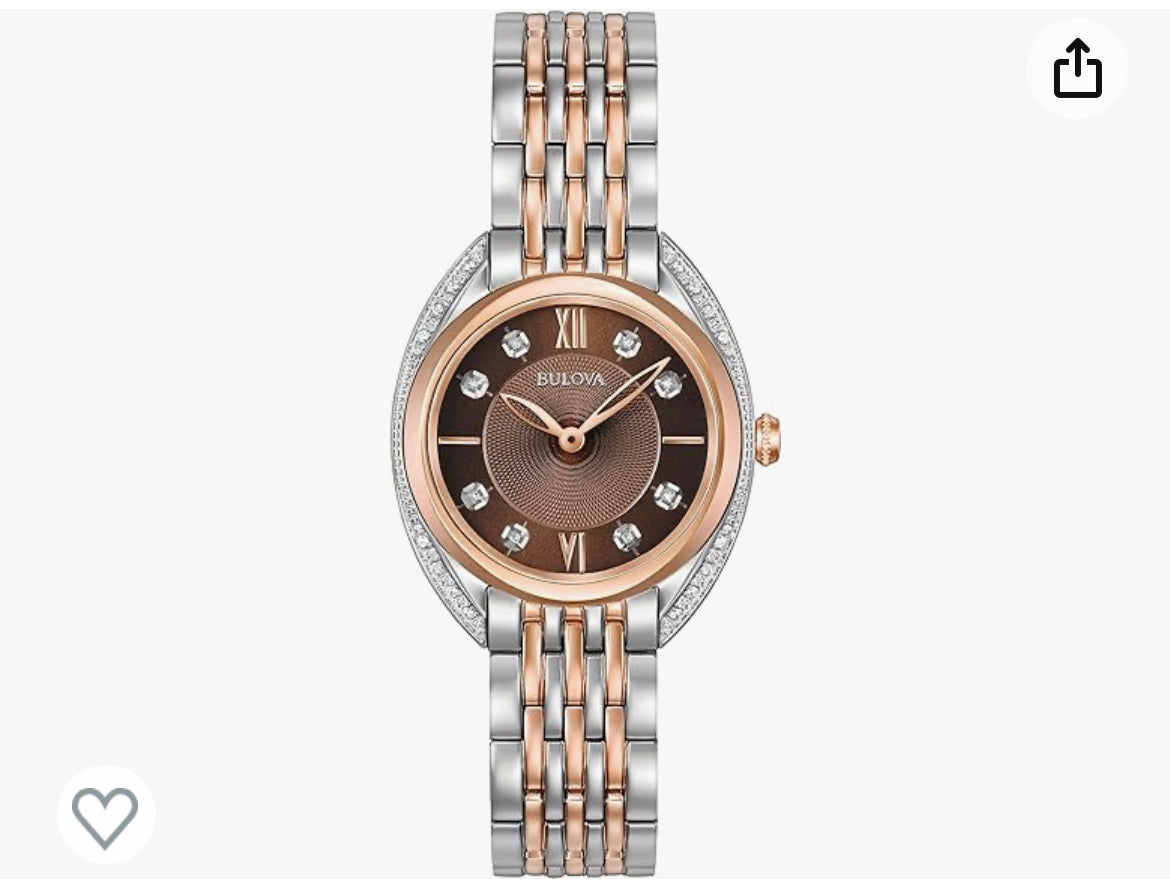 Bulova Classic Quartz Ladies Watch, Stainless Steel Diamond , Two-Tone (Model: 98R230)