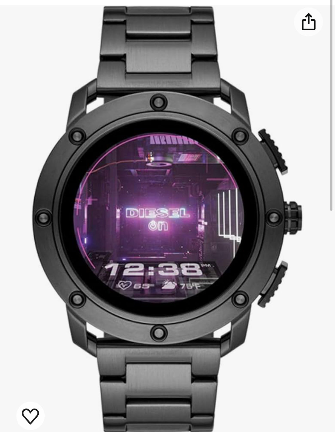 Diesel Axial digital Black Dial Men's Watch-DZT2017