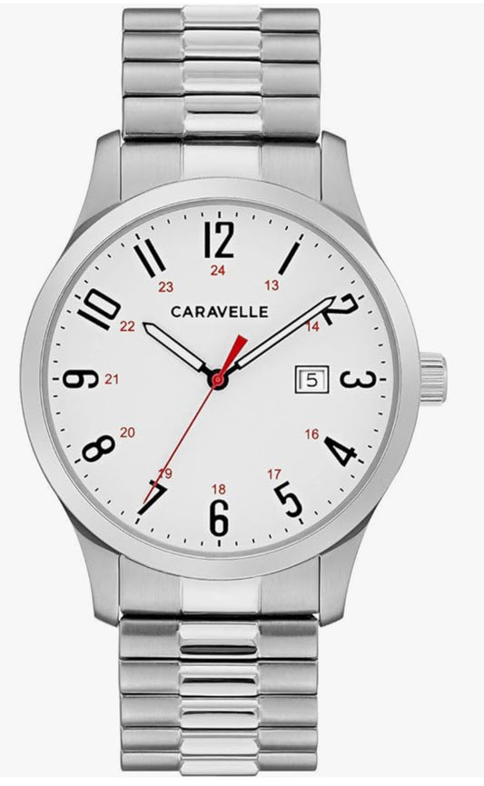 Caravelle Traditional Quartz Mens Watch, Stainless Steel