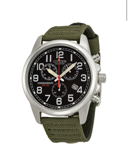 C105) Citizen Eco-Drive Chronograph Black Dial Men's Watch
Item No. AT0200-05E