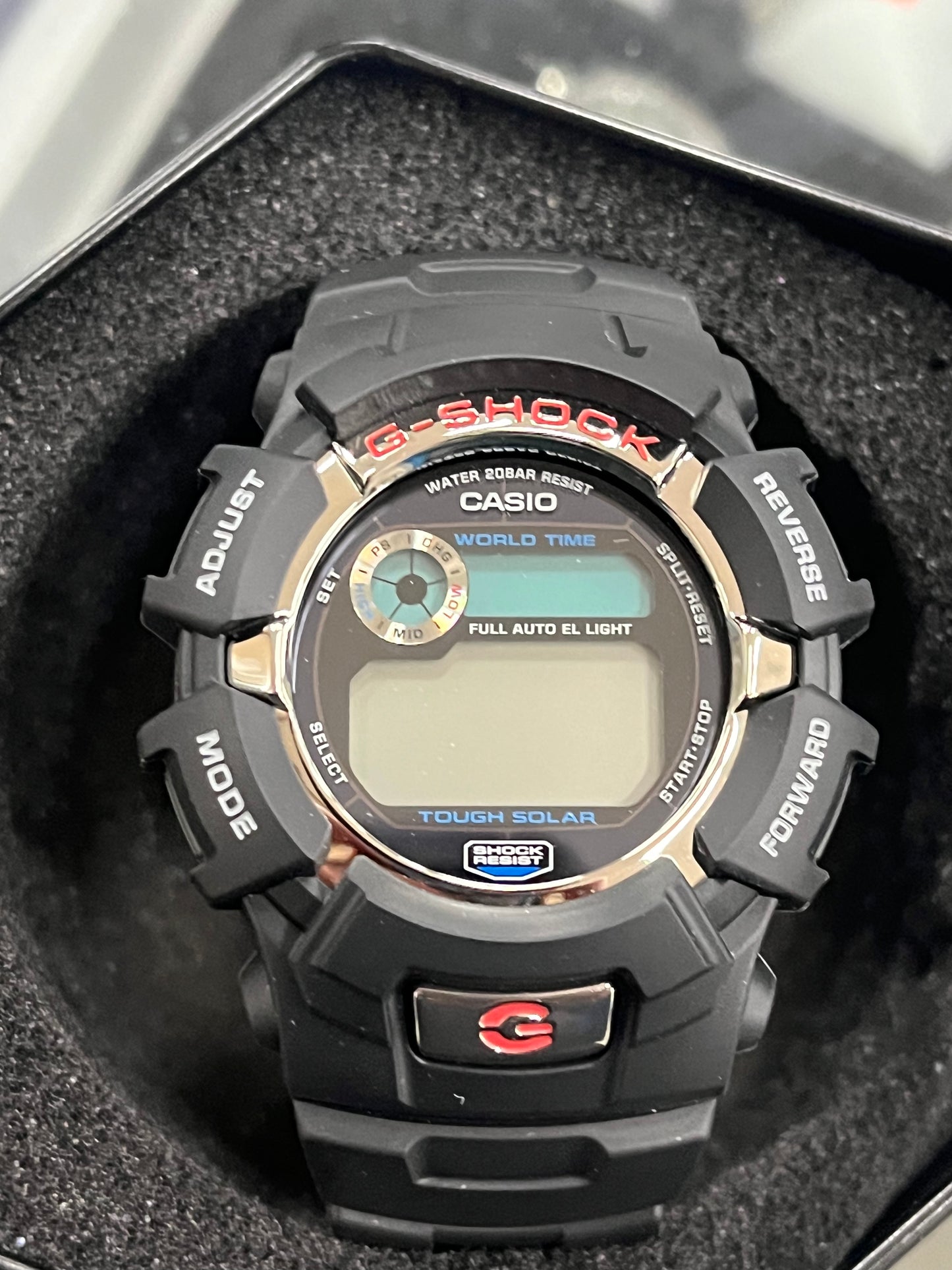 A20) Casio G-Shock G2310R-1 Men's Solar Black Resin Sport Watch