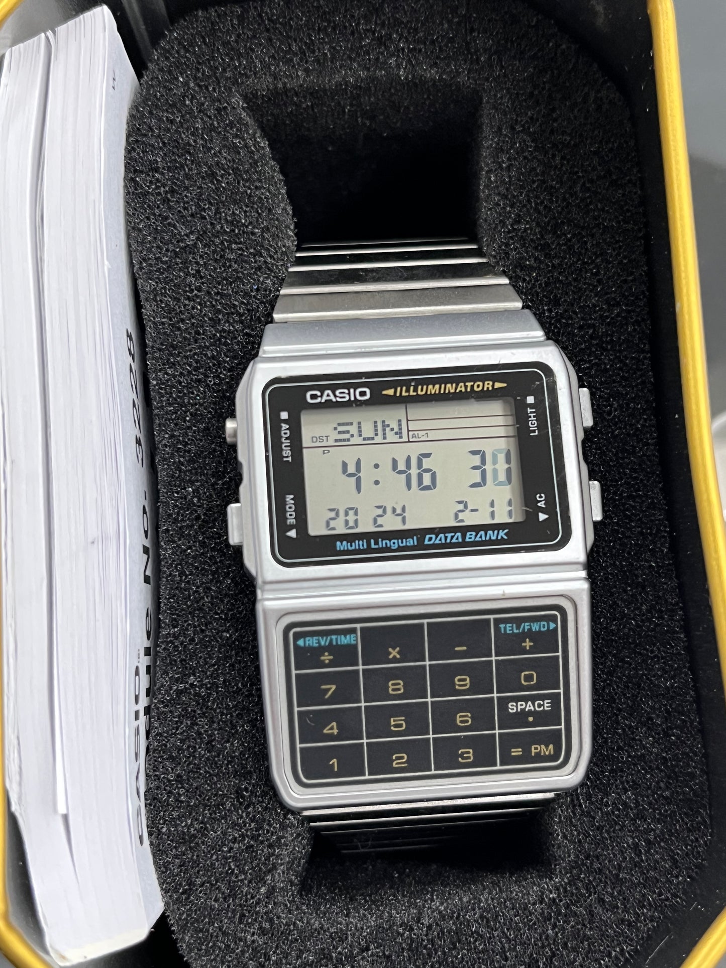 Casio Men's Silver Tone 25 Memory Calculator Databank Watch