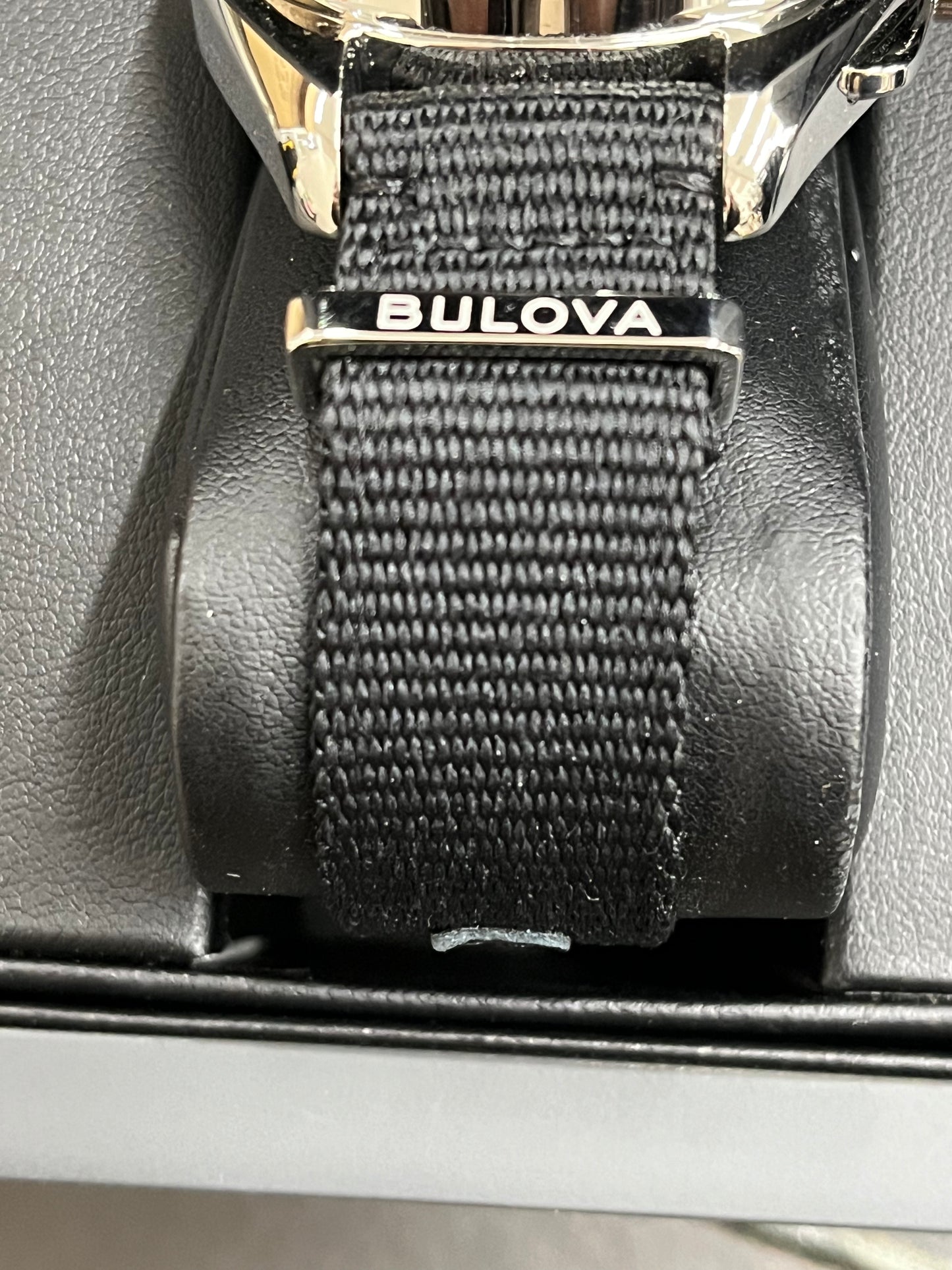 B17) Bulova Men's Archive Series Lunar Pilot 6-Hand Chronograph High Performance Quartz Stainless Steel, Black NATO Strap and Sapphire Crystal Style: 96A225