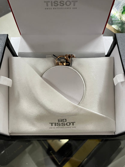 Tissot unisex-adult Savonnette Brass Pocket Watch Rose Gold & Silver T8624102901300