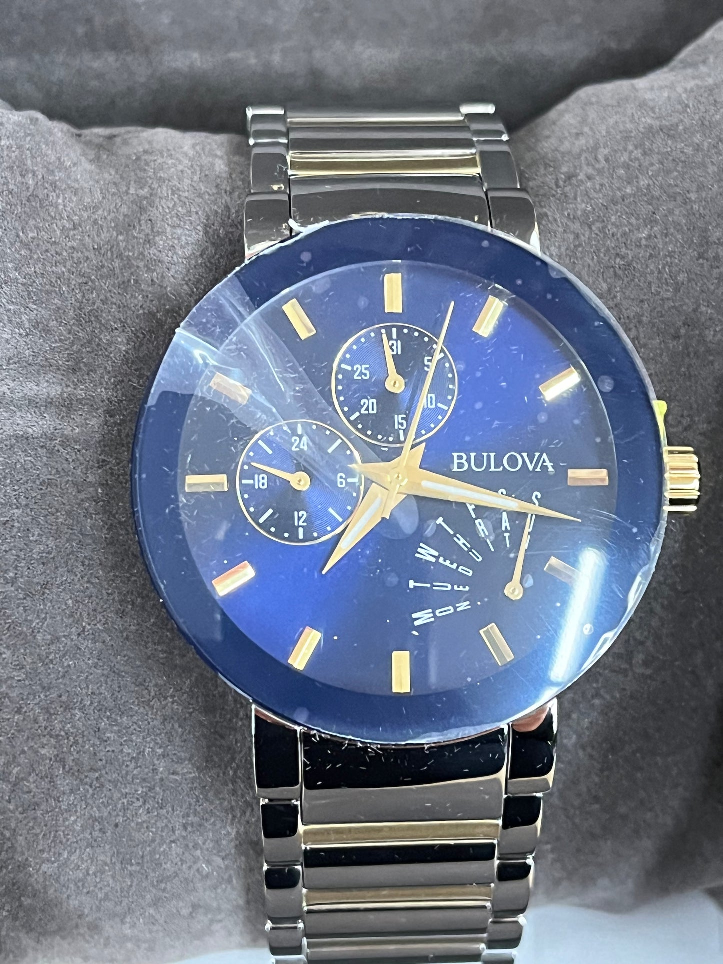 B55) Bulova Men's Multi-Function Modern Stainless Steel Watch