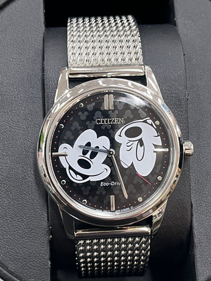 C64) Citizen Mickey Mouse Unisex FE7060-56W Black Dial 40mm Women's Watch NWT