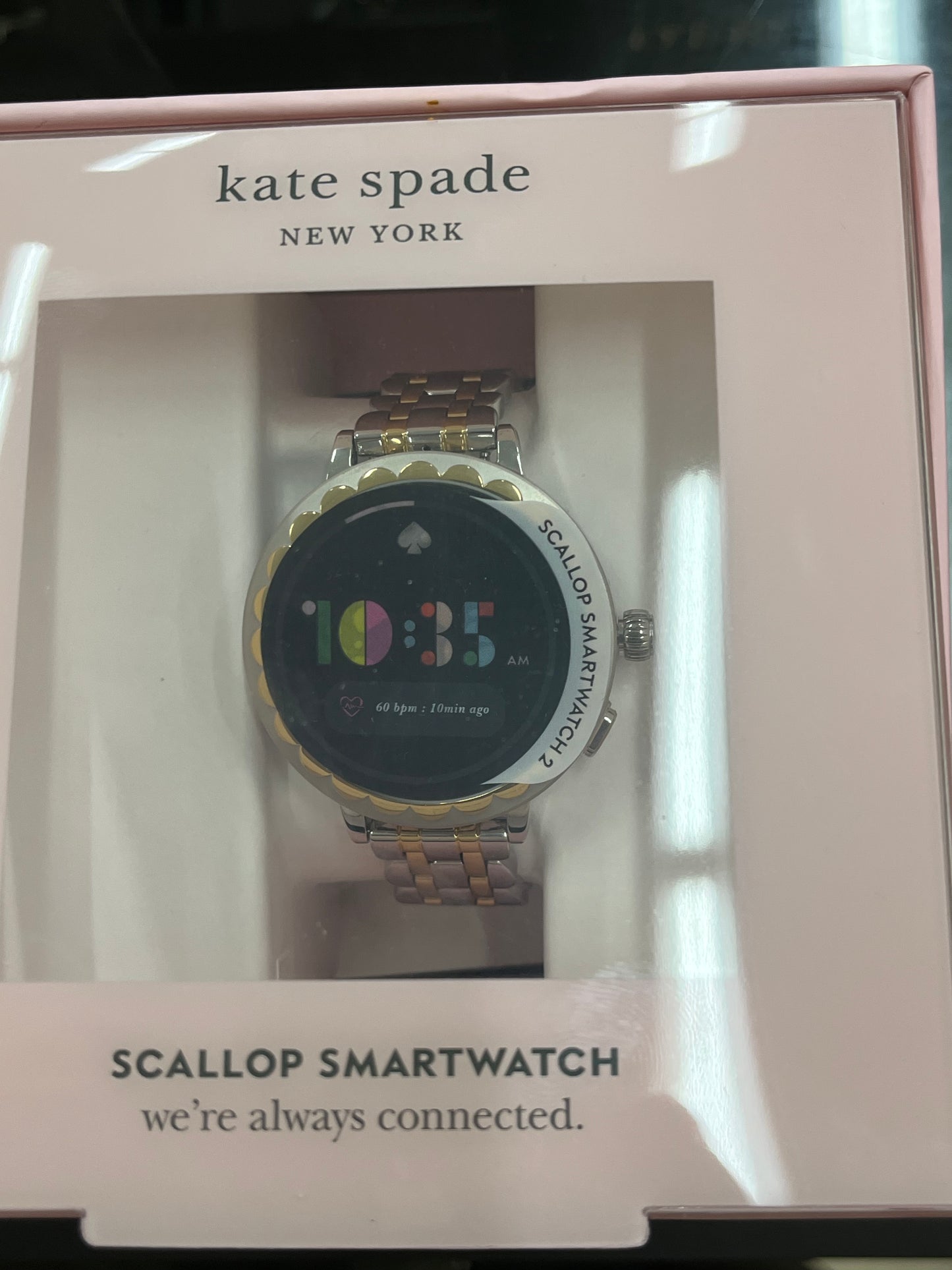 Ks12) Kate spade two-tone Stainless Steel Scallop Smartwatch 2