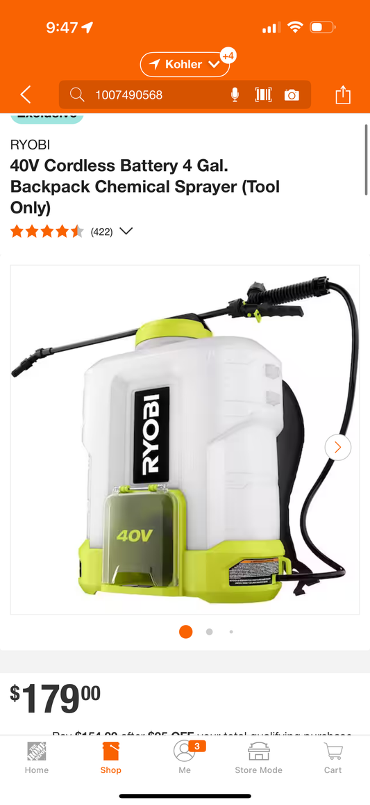 Ryobi 40v 4g chemical sprayer
