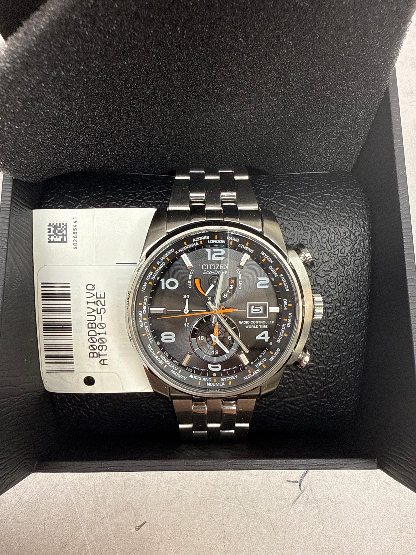 C108) Citizen Eco Drive Black Dial Stainless Steel Men's Watch
Item No. AT9010-52E