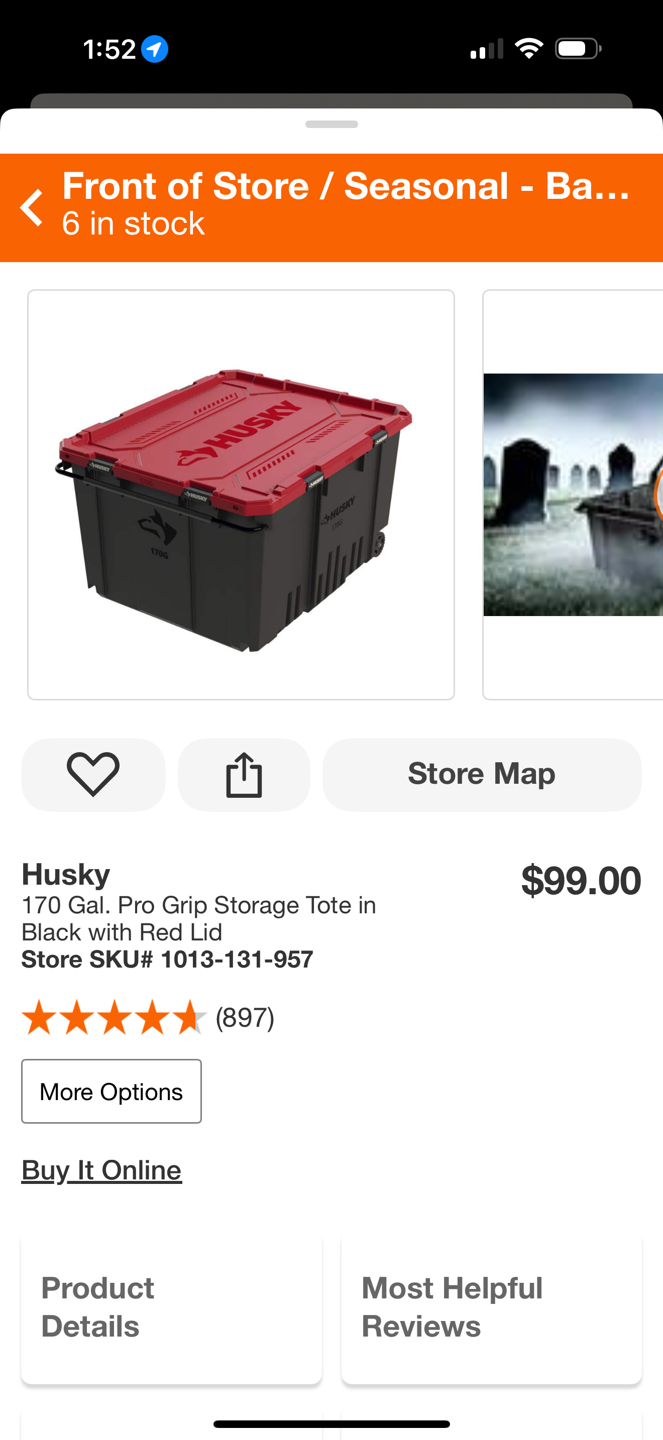 Husky 170G Storage Tote