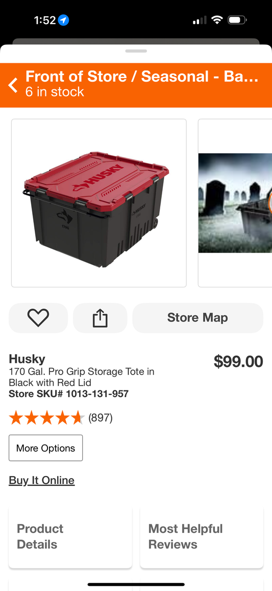 Husky 170G Storage Tote