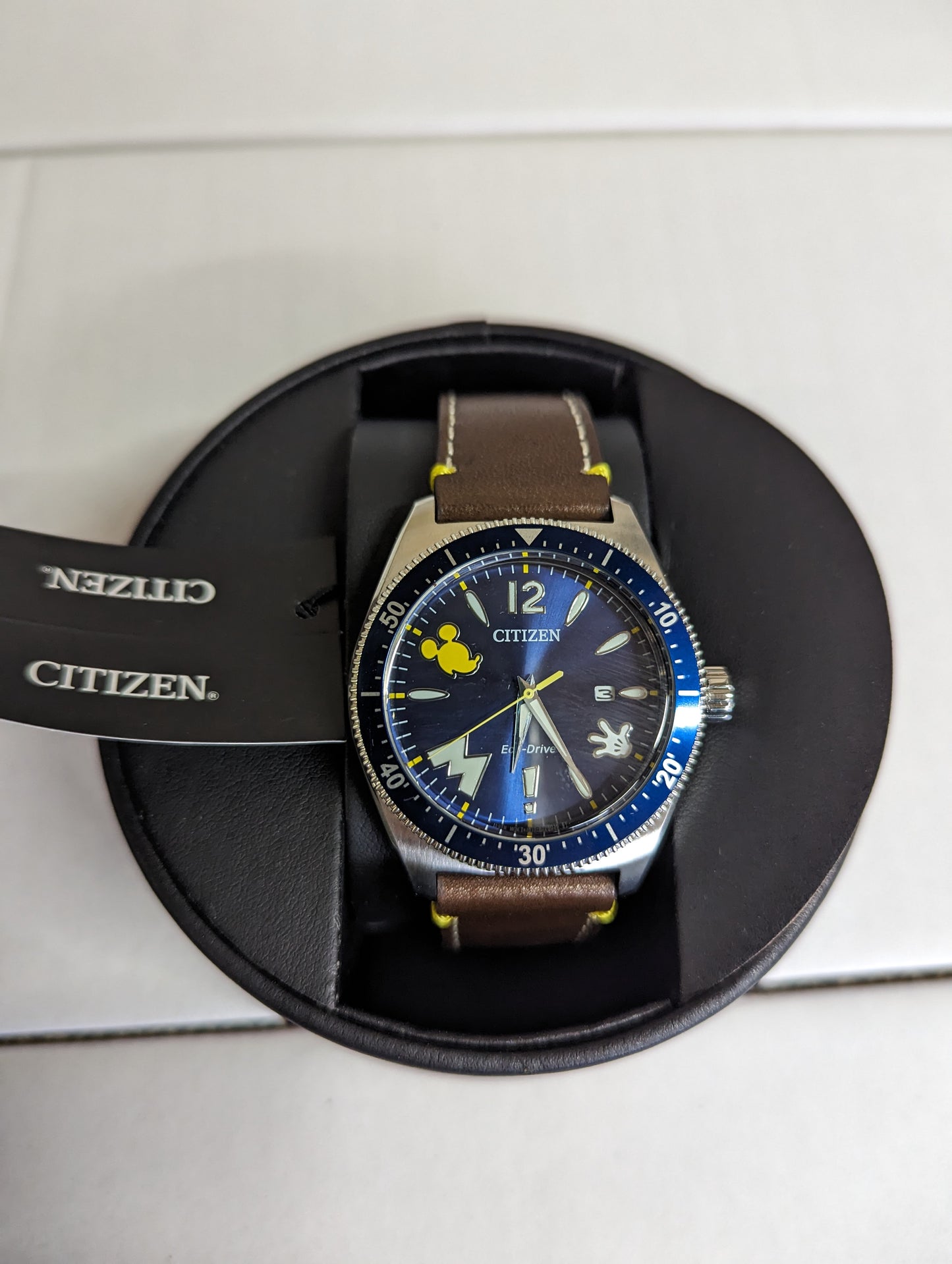 C50) Mickey Mouse Eco Drive Watch by Citizen Blue Face