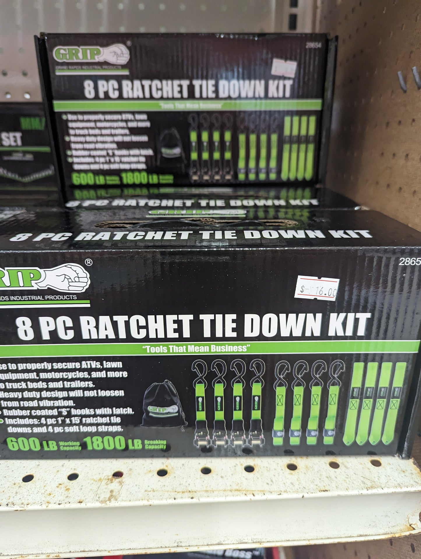 Grip 8pc Ratchet Strap To Down Kit