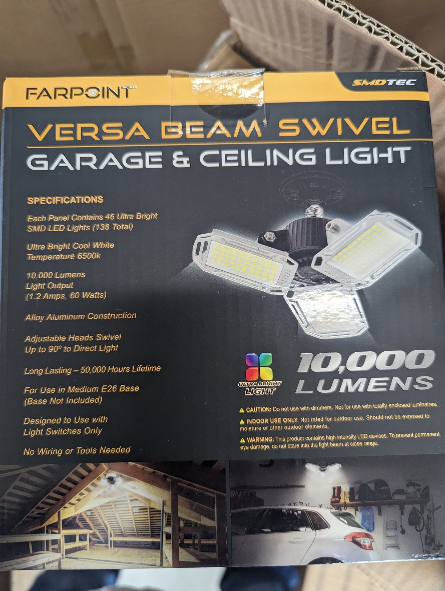 10k Lume Swivel Garage Ceiling Light