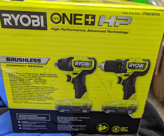 Ryobi One+HP Brushless Drill and Impact Tool Kit