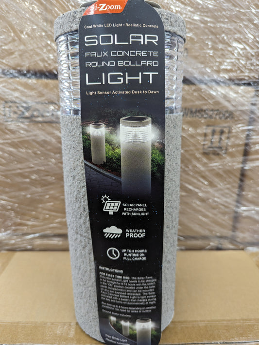 Solar Light Round Faux Concrete