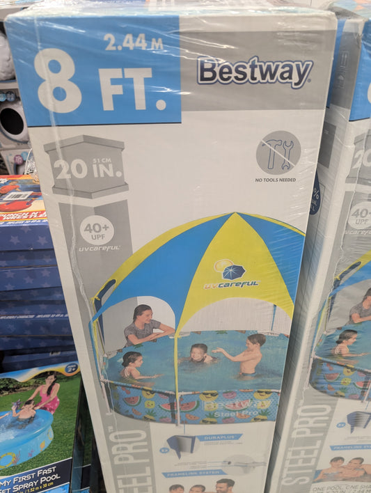 Bestway 8ft Steel Pro Covered Kids Swimming Pool