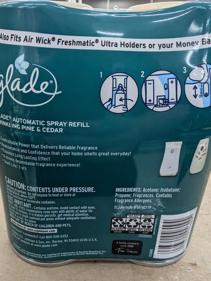 Glade Spray Refills Pine and Cedar 2 pack