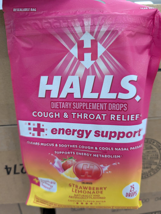 Halls Strawberry Lemonade Throat Cough Drop