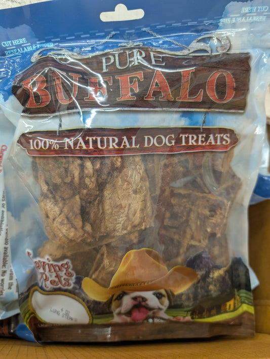 Pure Buffalo Lung Steak Natural Dog Treat 4oz