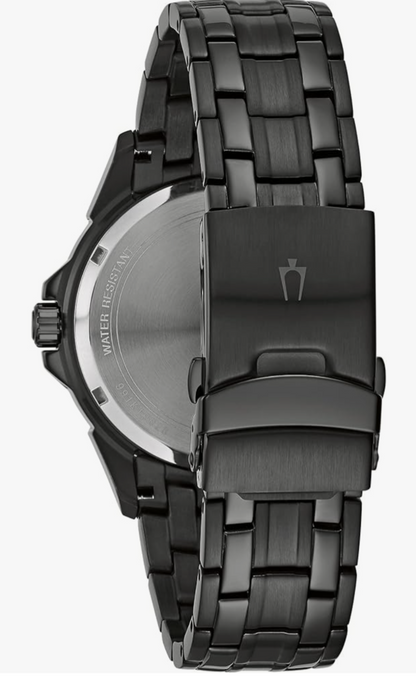 B21 Bulova Men s Classic Chronograph Black Stainless Steel Watch 98B2 Sheboygan Discount Warehouse