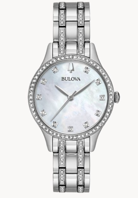 B37) Bulova Women's Crystal Watch and Bracelet Set 96X145