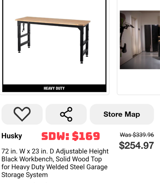 Husky 72" Folding Work Bench