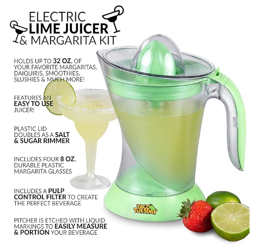 Nostalgia Taco Tuesday Electric Citrus Juicer Machine and Pitcher