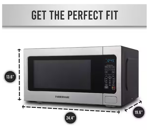 Professional 2.2 cu. ft. 1200-Watt Countertop Microwave Oven with Smart Sensor Cooking, Stainless Steel