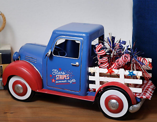 Patriotic Vintage Truck with Lights