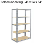 Heavy Duty Boltless Shelving - 48x24x84 -Single Piece Uprights