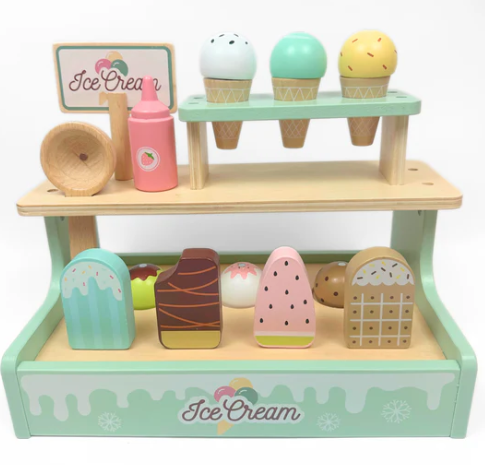 Wooden Ice Cream Parlor Playset Toy