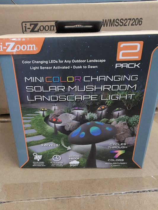 Color Changing Solar Mushroom Landscape Lights -2-pack