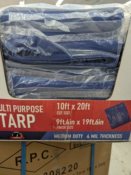 10 x 20 ft Blue Tarp 4 mil