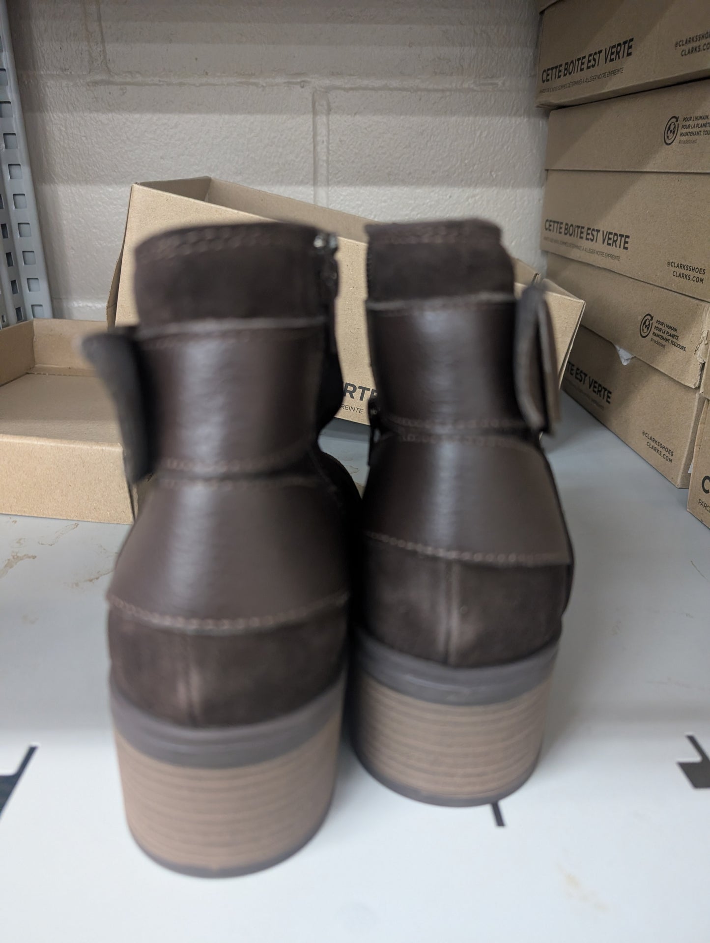Clarks Women's Boots Memi Buckle Dark Brown Suede