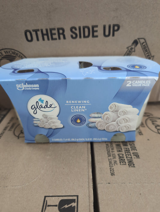 Glade Clean Linen Candle 2 Pack