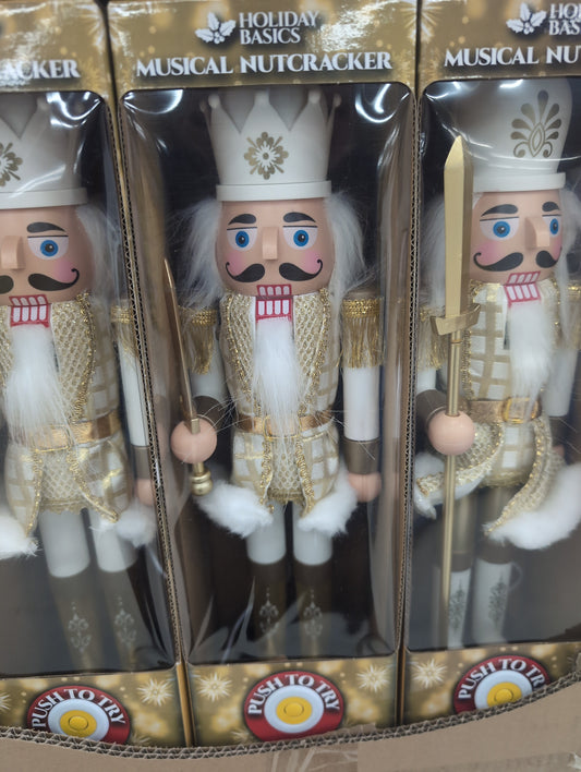 Gold 15" Musical Nutcracker Christmas