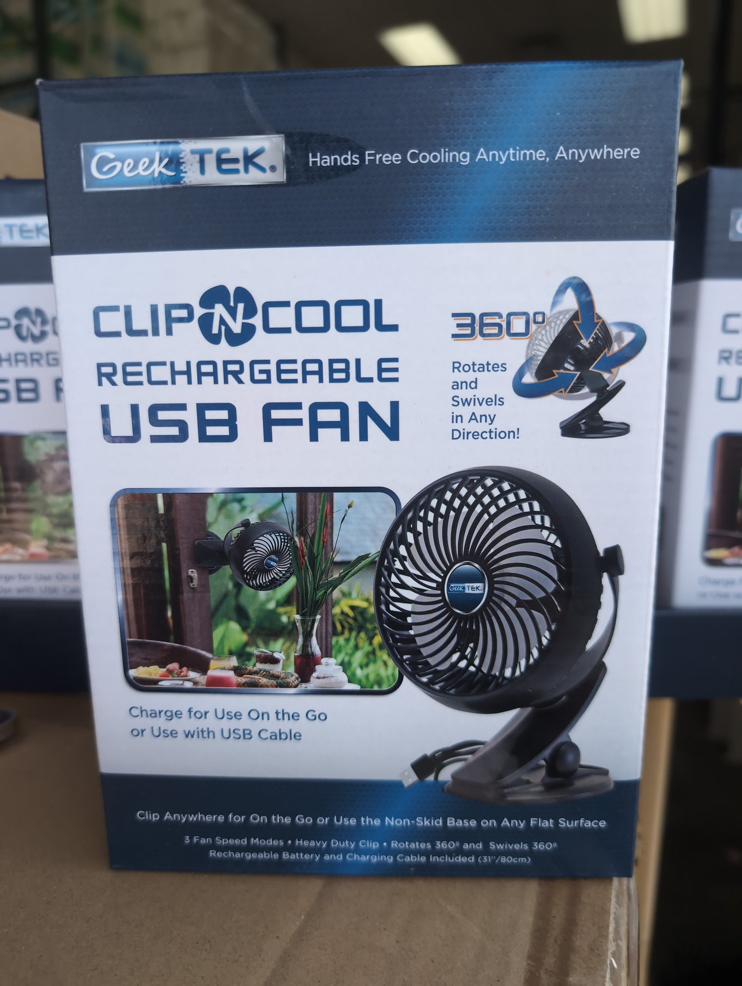 Clip n Cool Rechargeable USB Fan