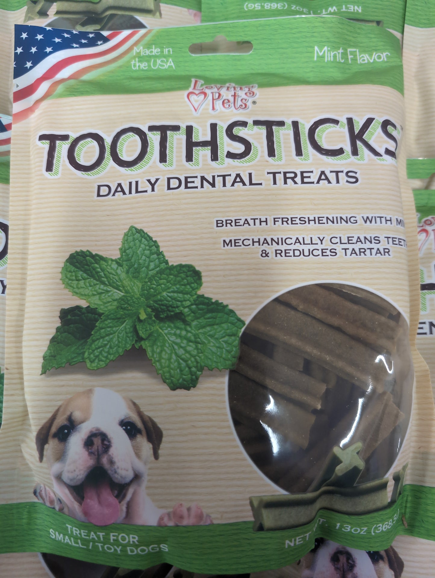 Loving Pets Toothsticks Dental Treat Mint Small