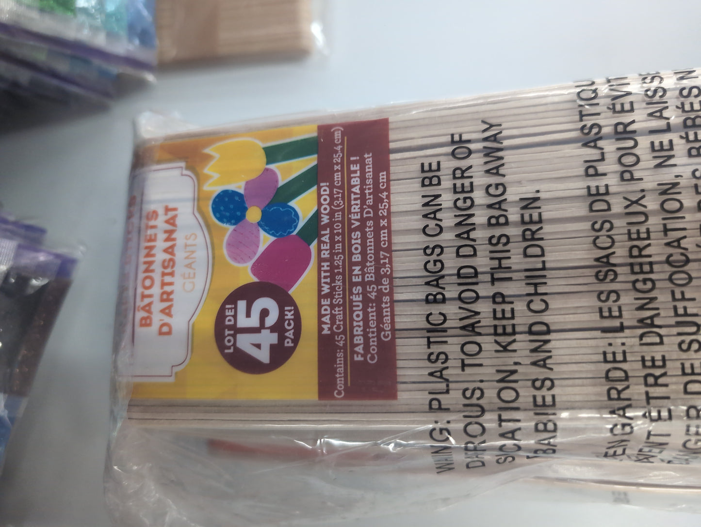 3 packs of 45 Giant Craft Sticks