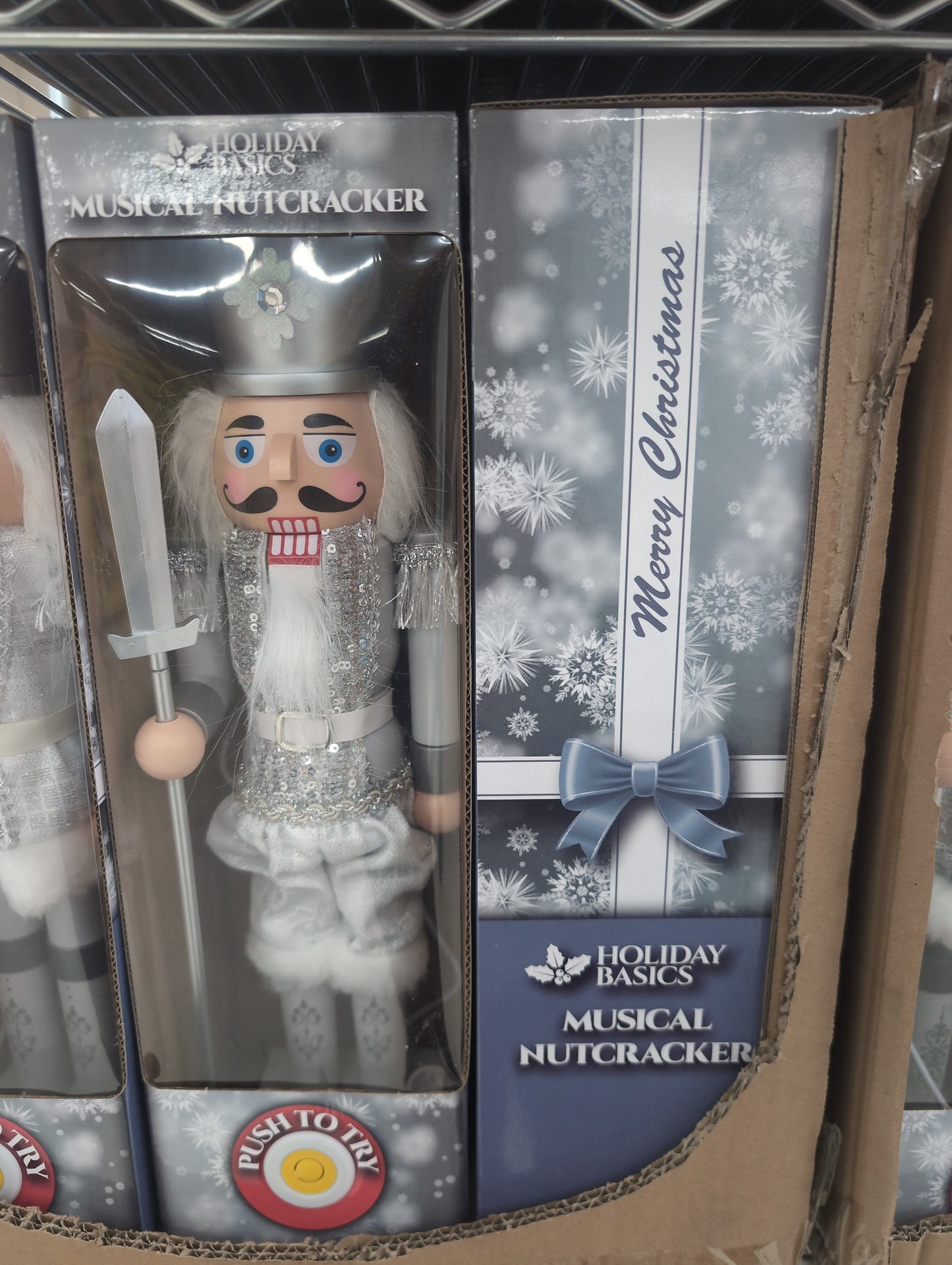Silver 15" Musical Nutcracker Christmas