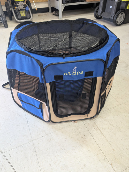 29" Pet Playpen Blue And Beige