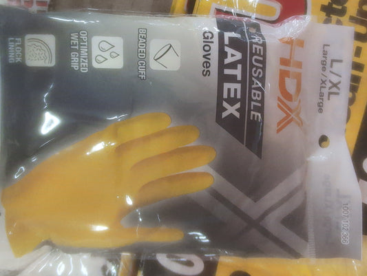 HDX Reusable Latex Gloves L/XL