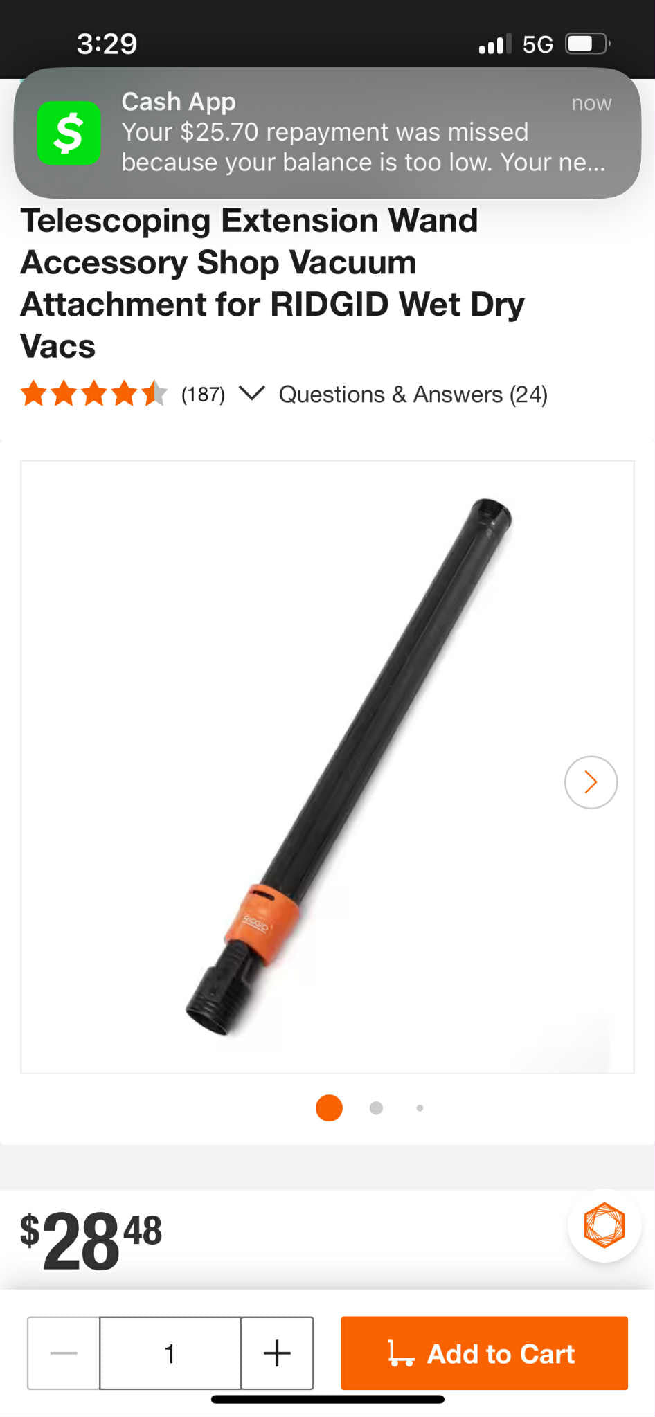 Telescoping wand VT1718