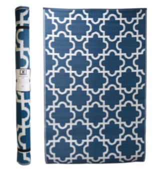 Outdoor Rug Lattice Blue 4x6