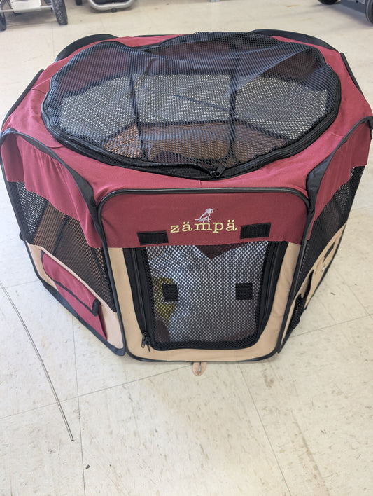 29" Pet Playpen Red And Beige